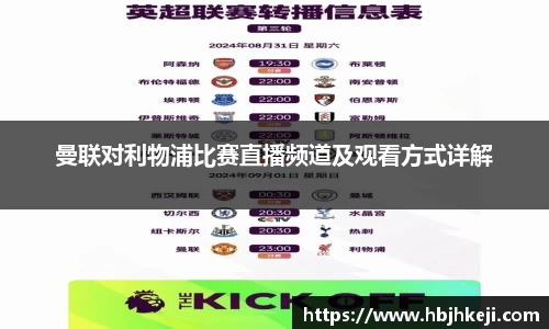 曼联对利物浦比赛直播频道及观看方式详解